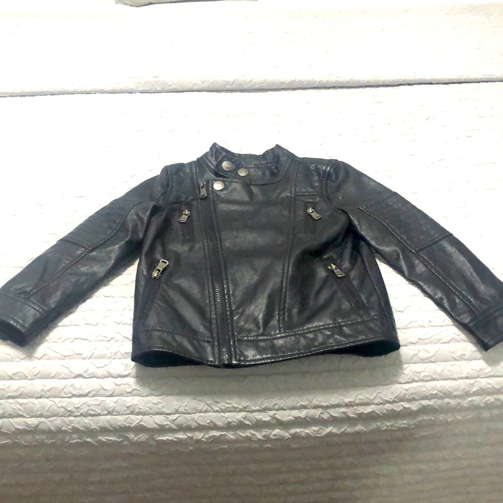 Cute Fake leather black jacket 100%polyester, I accept offers
